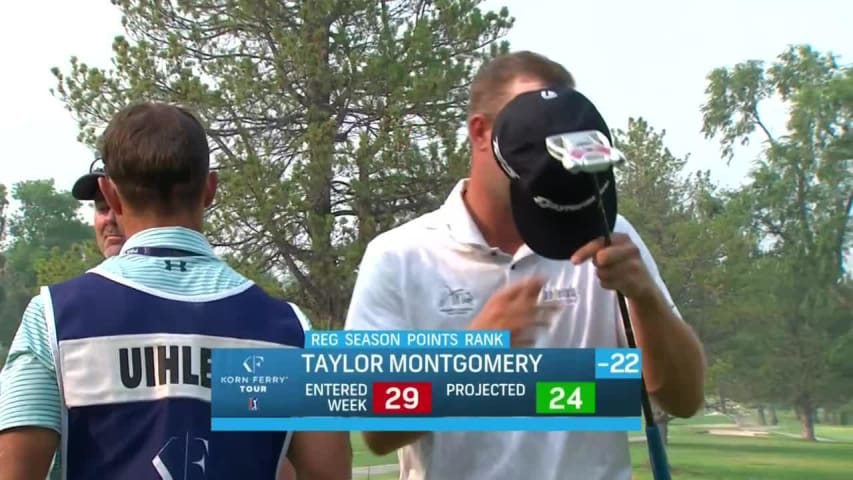 Taylor Montgomery sinks birdie at Utah