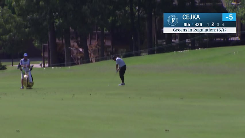 Alex Cejka makes birdie on No. 9 at Regions Tradition