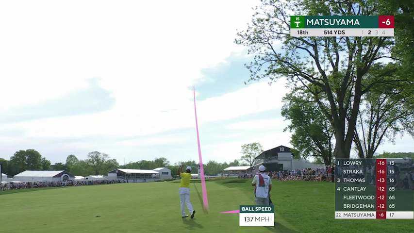 Hideki Matsuyama makes birdie on No. 18 at Truist Championship