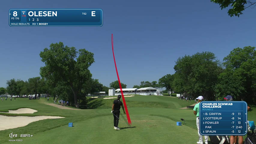 Thorbjørn Olesen nearly aces No. 8 at Charles Schwab