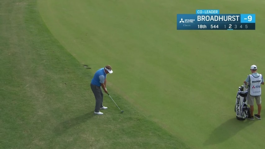 Paul Broadhurst makes birdie putt on No. 18 at Mitsubishi