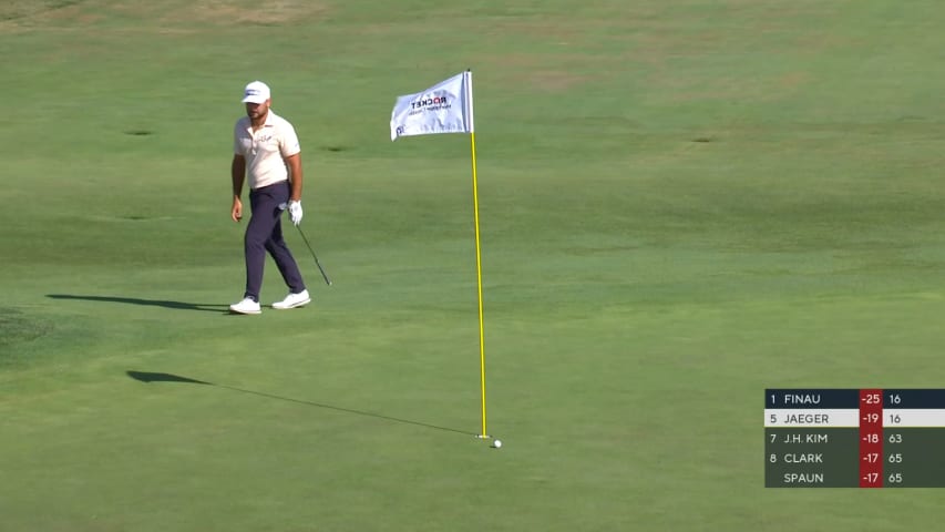 Stephan Jaeger makes birdie on No. 17 at Rocket Mortgage