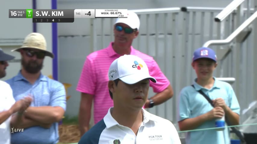 Si Woo Kim holes chip shot for birdie at FedEx St. Jude Champ