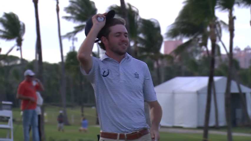 Davis Shore nearly holes out to set up birdie at The Bahamas Golf Classic