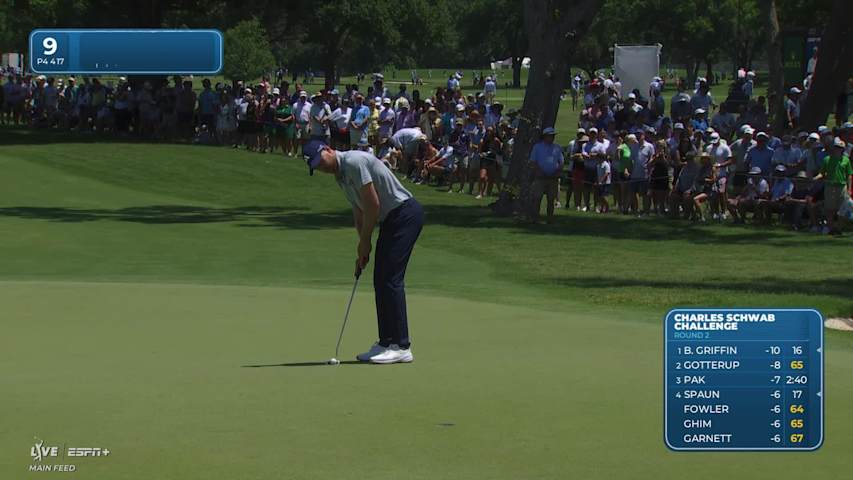 Daniel Berger makes birdie on No. 9 at Charles Schwab