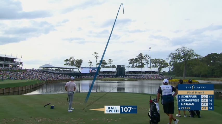 Wyndham Clark risks it all to card clutch birdie at the island green at THE PLAYERS