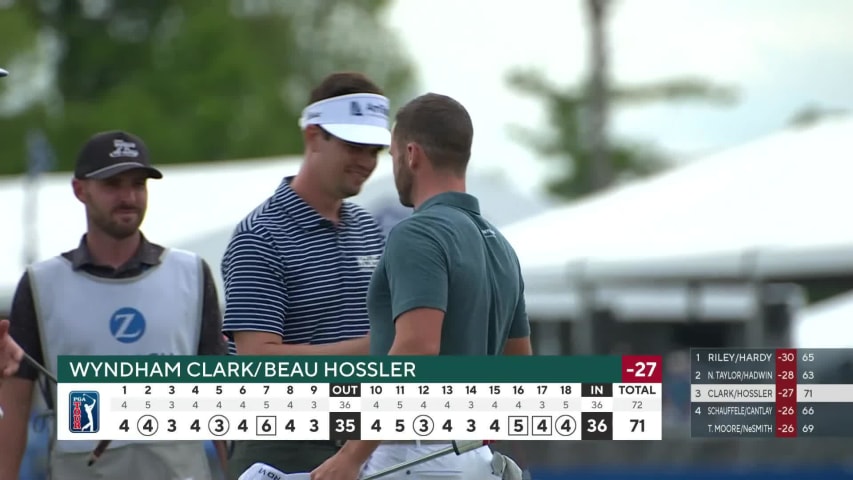 Clark/Hossler card closing birdie at Zurich Classic