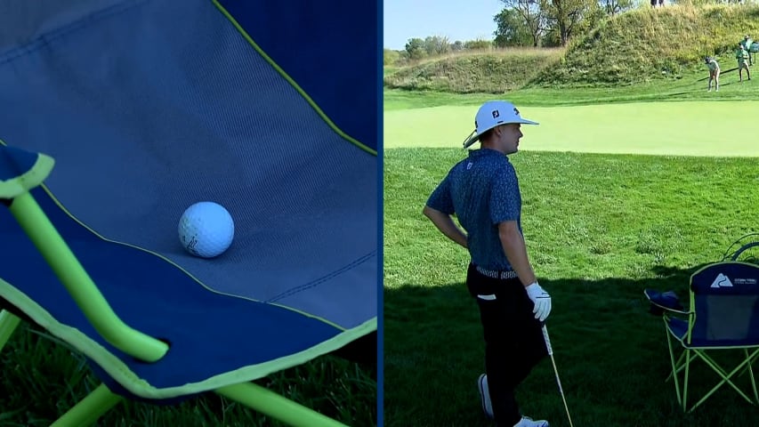 Joe Highsmith's ball lands in chair, saves par at Korn Ferry Tour Championship