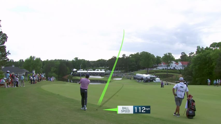 Stephen Ames makes birdie putt on No. 18 at Mitsubishi