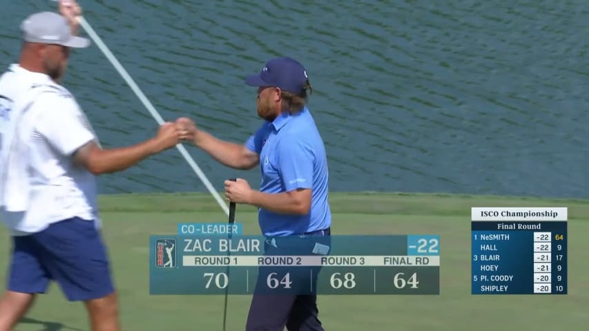 Zac Blair's impressive approach leads to closing birdie at ISCO Championship