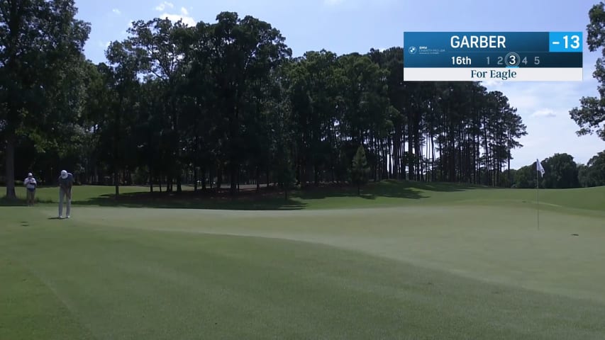 Joey Garber rolls in 47-footer for birdie at BMW Charity Pro-Am