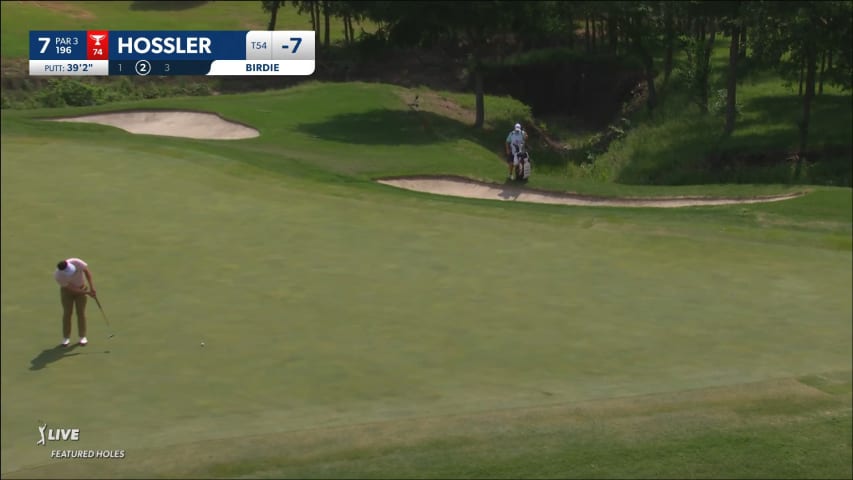 Beau Hossler sends in 39-footer for birdie at THE CJ CUP