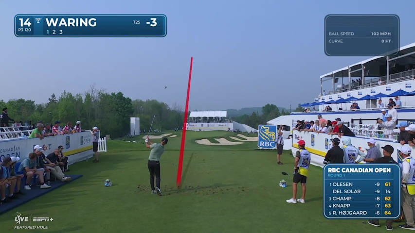 Paul Waring sinks a 27-foot birdie putt on No. 14 at RBC Canadian