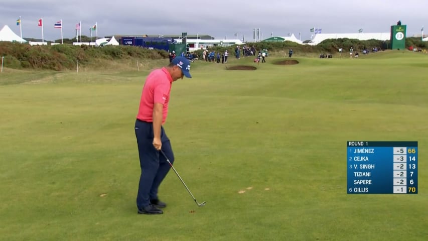 Padraig Harrington knocks third close to yield birdie at The Senior Open