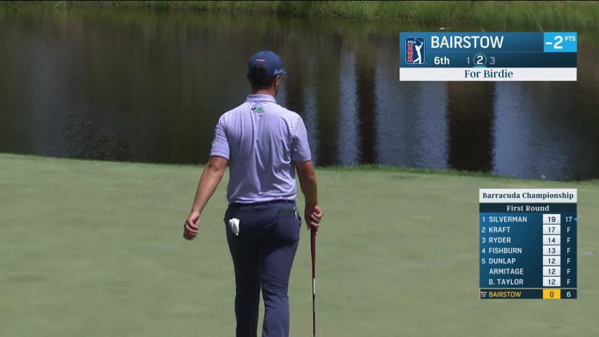 Sam Bairstow buries a lengthy birdie putt at Barracuda