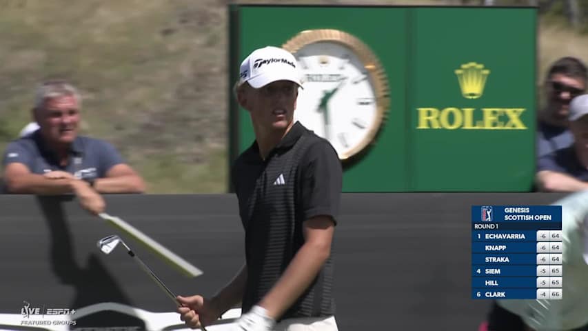 Martin Couvra scares hole with tee shot on par-3 ninth Genesis Scottish Open