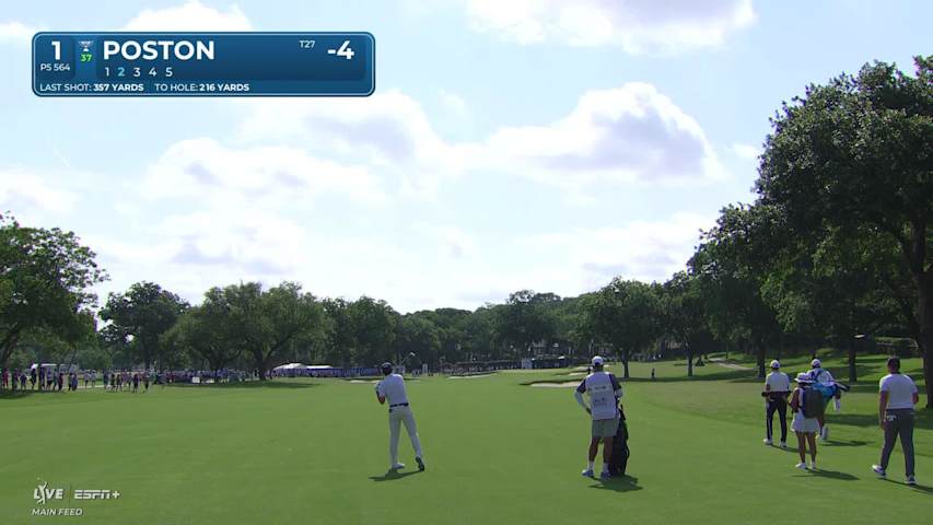 J.T. Poston makes birdie on No. 1 at Charles Schwab