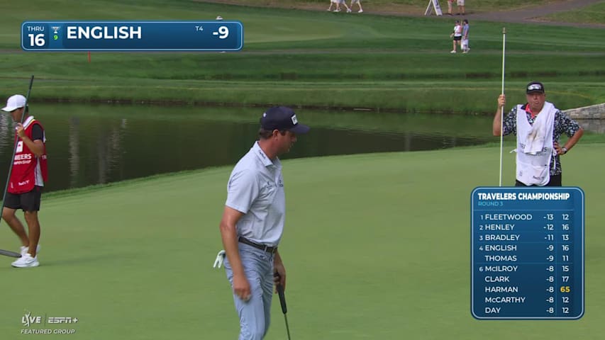 Harris English makes birdie on No. 16 at Travelers