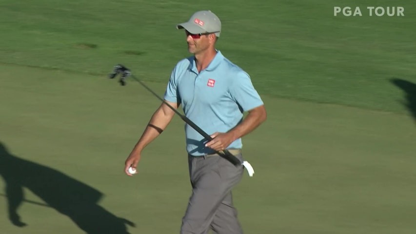 Adam Scott makes birdie on No. 17 at THE CJ CUP