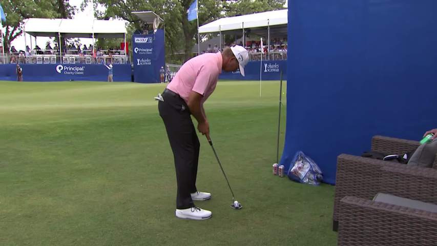 Retief Goosen makes birdie on No. 18 at Principal Charity Classic