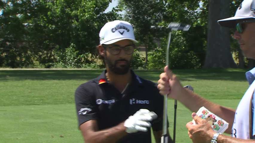 Akshay Bhatia makes birdie on No. 12 at Charles Schwab