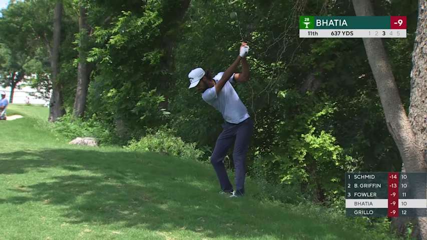 Akshay Bhatia makes birdie on No. 11 at Charles Schwab