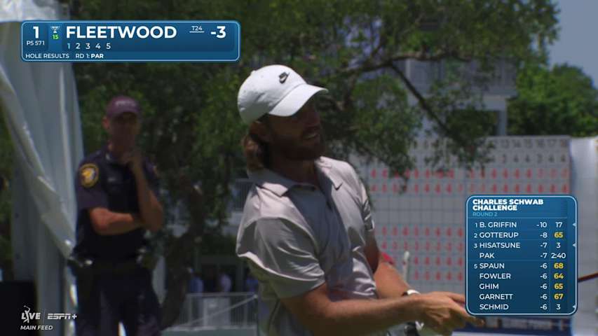 Tommy Fleetwood makes eagle putt on No. 1 at Charles Schwab