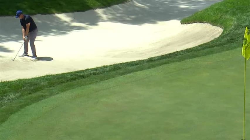 Adam Schenk's birdie bunker shot at John Deere