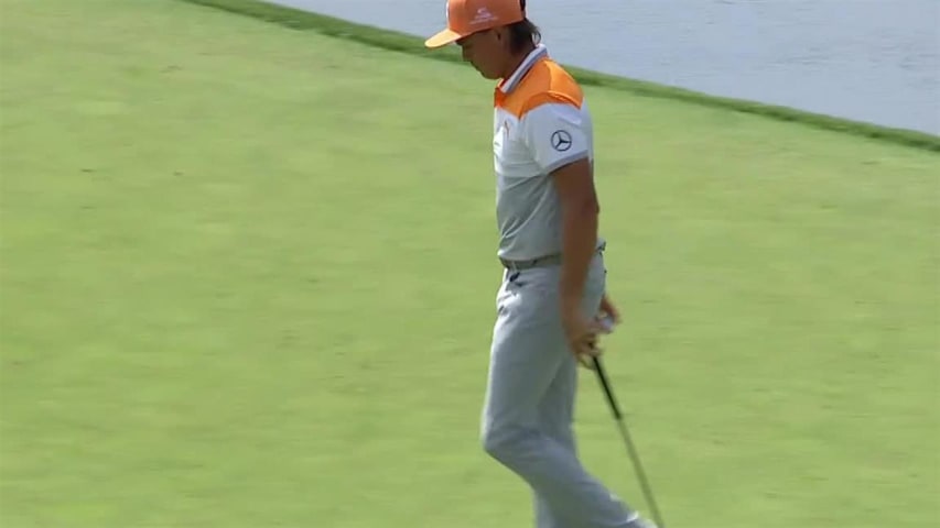 Rickie Fowler nearly aces No. 16 at the Memorial