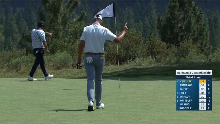 Mac Meissner sinks a 28-foot birdie putt at Barracuda