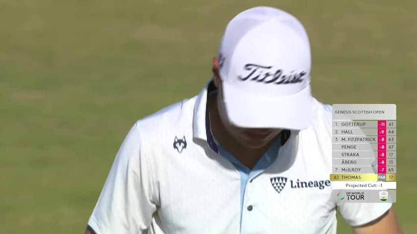 Justin Thomas closes with birdie to jump inside cutline at Genesis Scottish Open