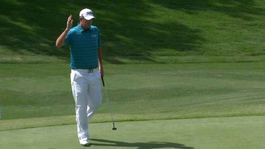 Marc Leishman makes birdie on No. 16 at HP Byron Nelson