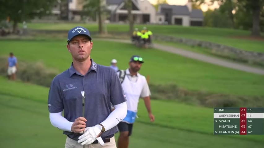 Max Greyserman gets back on top with birdie on No. 15 at Wyndham