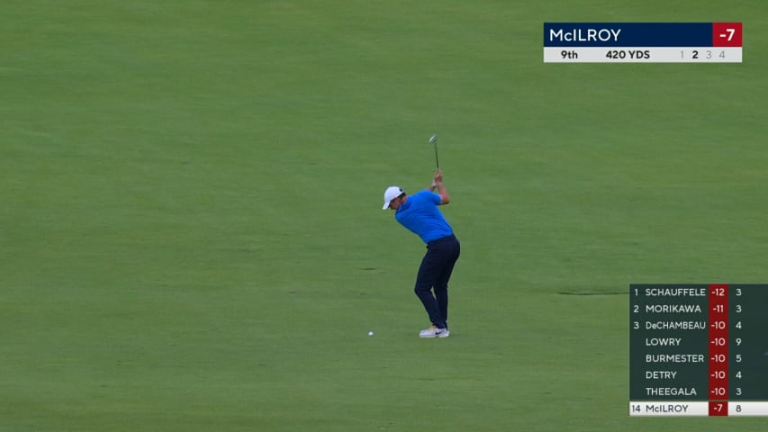 Rory McIlroy throws a dart to set up birdie at PGA Championship