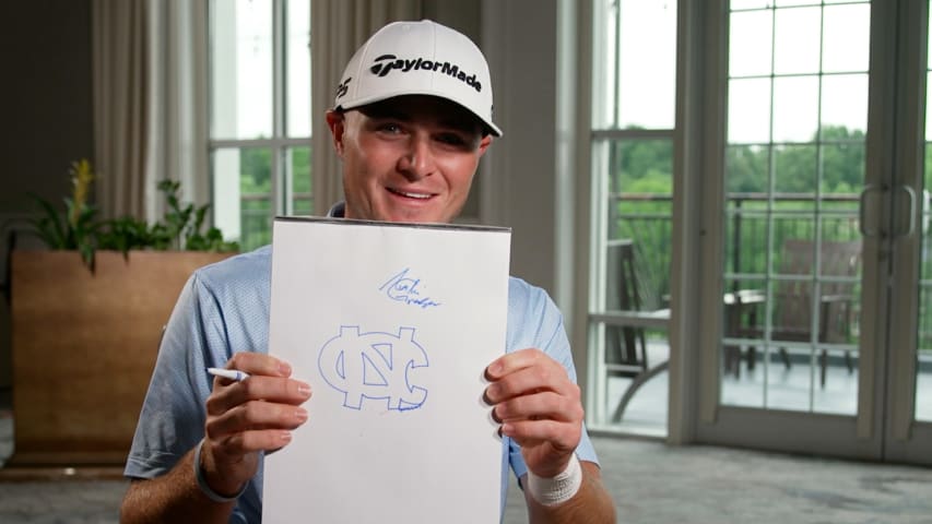 PGA TOUR University players draw their school logos