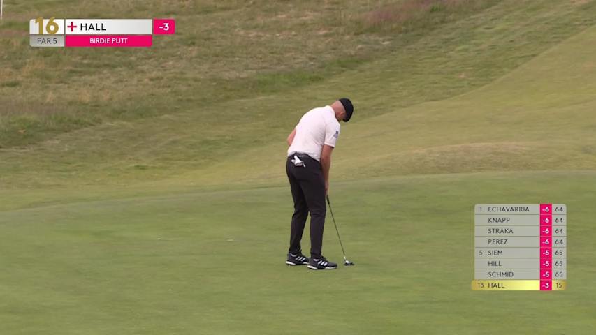 Harry Hall makes birdie on No. 16 at Genesis Scottish Open