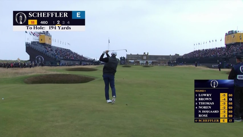 Scottie Scheffler throws a dart from 194-yards at The Open