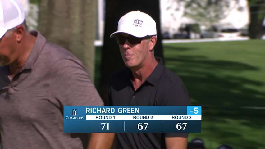 Richard Green holes out for birdie on No. 18 at Kaulig Companies Championship