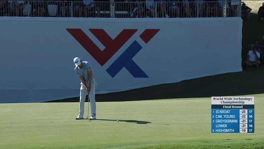 Maverick McNealy cards closing birdie at World Wide Technology