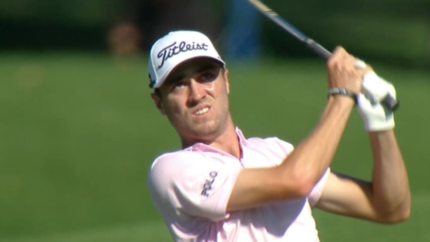 Justin Thomas’ excellent second shot yields eagle at Sony Open