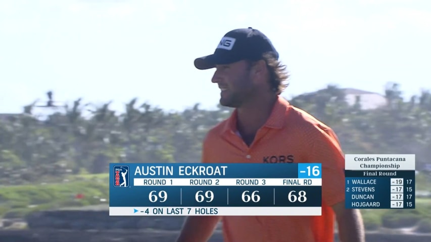 Austin Eckroat sinks closing birdie putt at Corales Puntacana