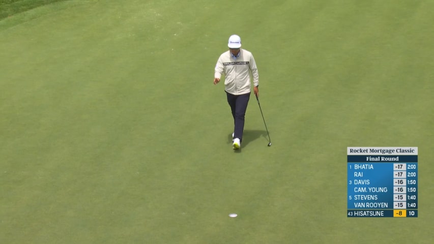 Ryo Hisatsune curls in 14-foot putt for birdie at Rocket Mortgage