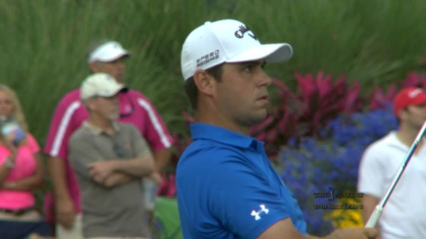 Gary Woodland makes birdie after great tee shot on No. 17 at THE PLAYERS