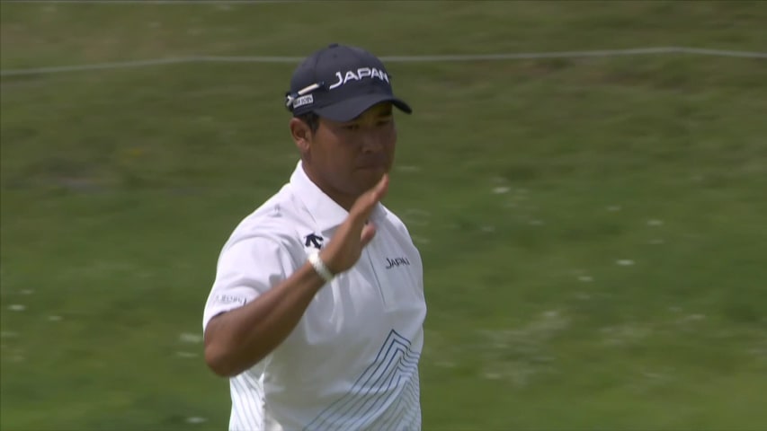 Hideki Matsuyama sends in 27-footer for birdie at Olympic Men's Golf