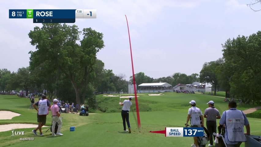 Justin Rose attacks flagstick to set up birdie at Charles Schwab