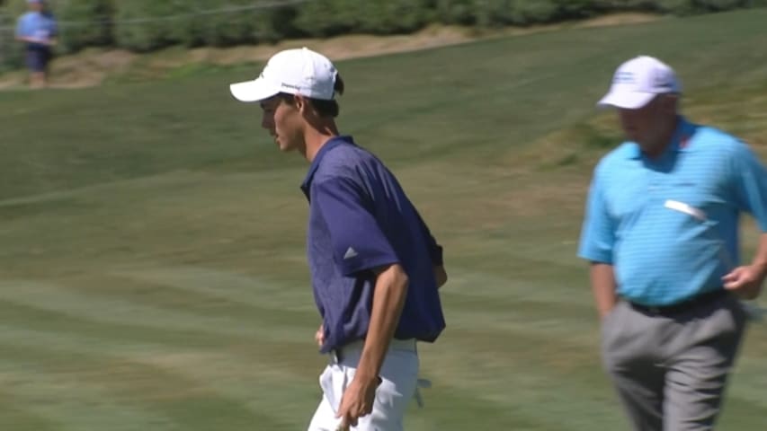 Jack Avrit pours in a lengthy birdie putt at Nature Valley First Tee Open