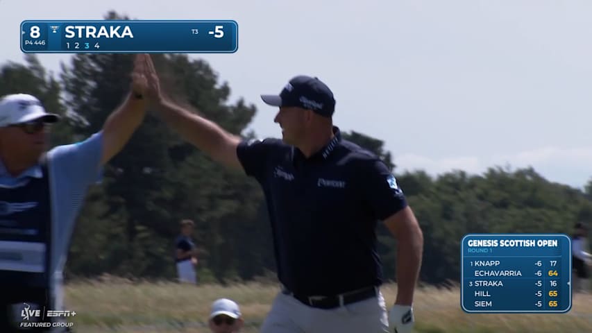 Sepp Straka holes out for birdie from 80 feet at Genesis Scottish Open