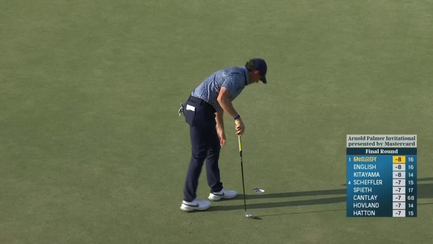 Rory McIlroy makes birdie on No. 16 at Arnold Palmer
