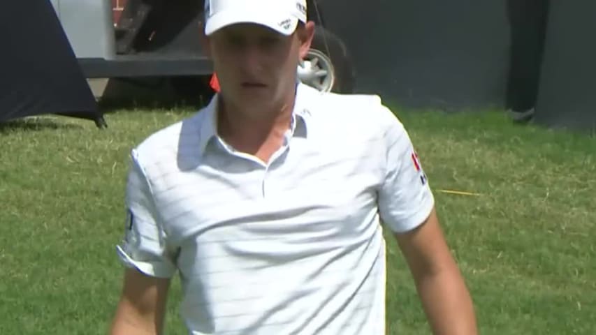 Emiliano Grillo’s 23-foot birdie putt on No. 16 at Fort Worth