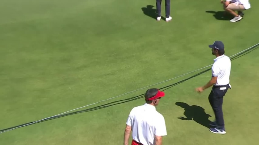 Abraham Ancer’s hole-out birdie from the gallery at AT&T Byron Nelson